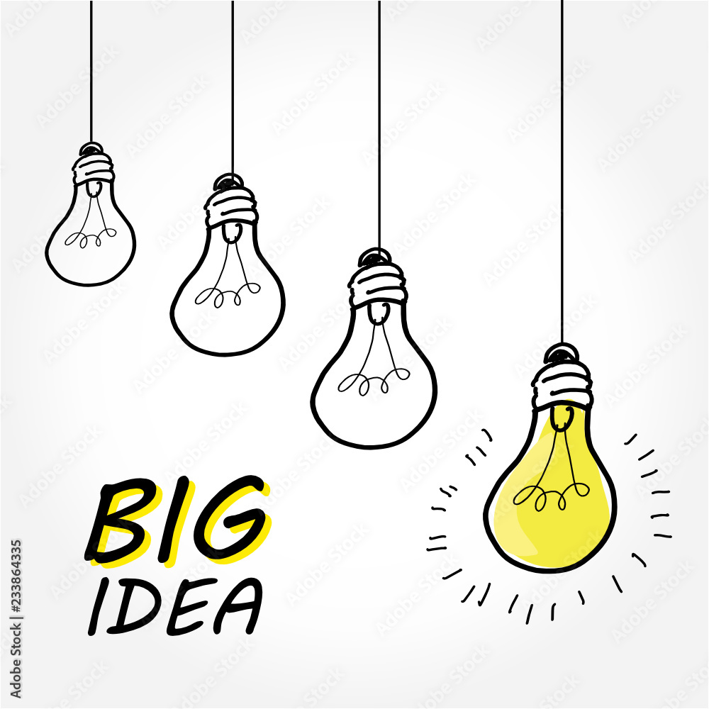 Free hand sketch loading idea , light bulbs, symbol of ideas Free hand sketch loading idea , light bulbs, symbol of ideas