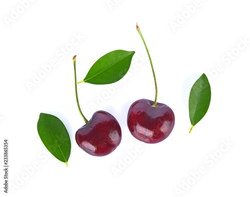 red cherry isolated on white background