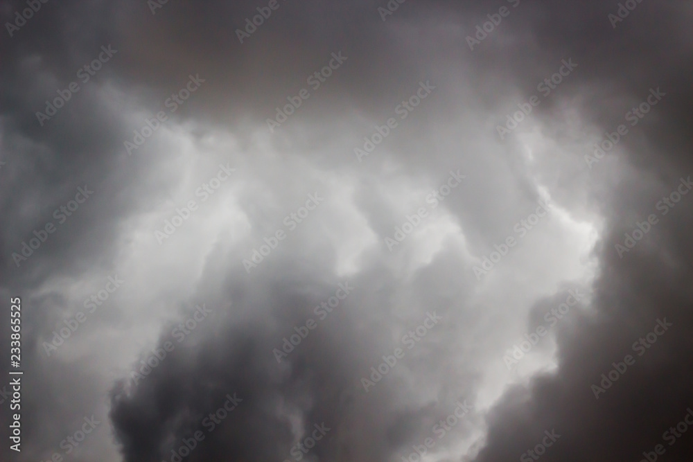 Gray dramatic sky before storm.