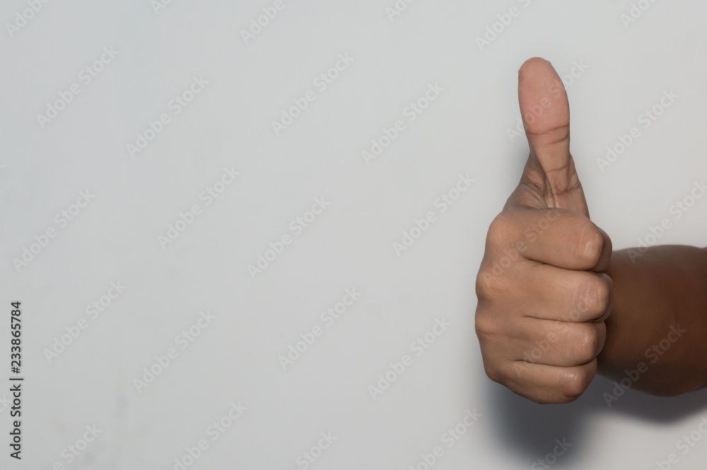 Business man showing thumps up, isolated white background. Approval, agree, win concept.