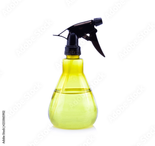 yellow plastic water sprayer isolated on white background