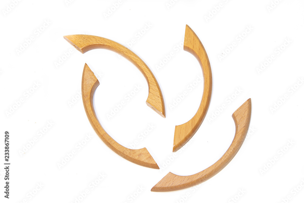 wooden handles for cabinets and drawers on a white background. wooden handles for cabinets and drawers on a white background.