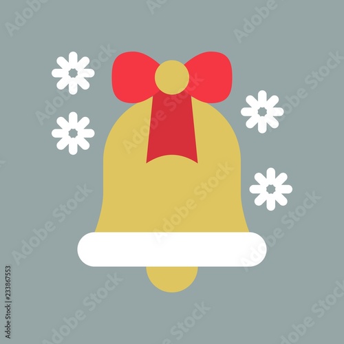 jingle bell and snowflakes, cute christmas and winter related set,flat design suitable for use as material