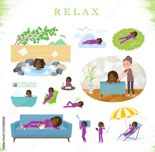 flat type school dark skin girl purple jersey_relax