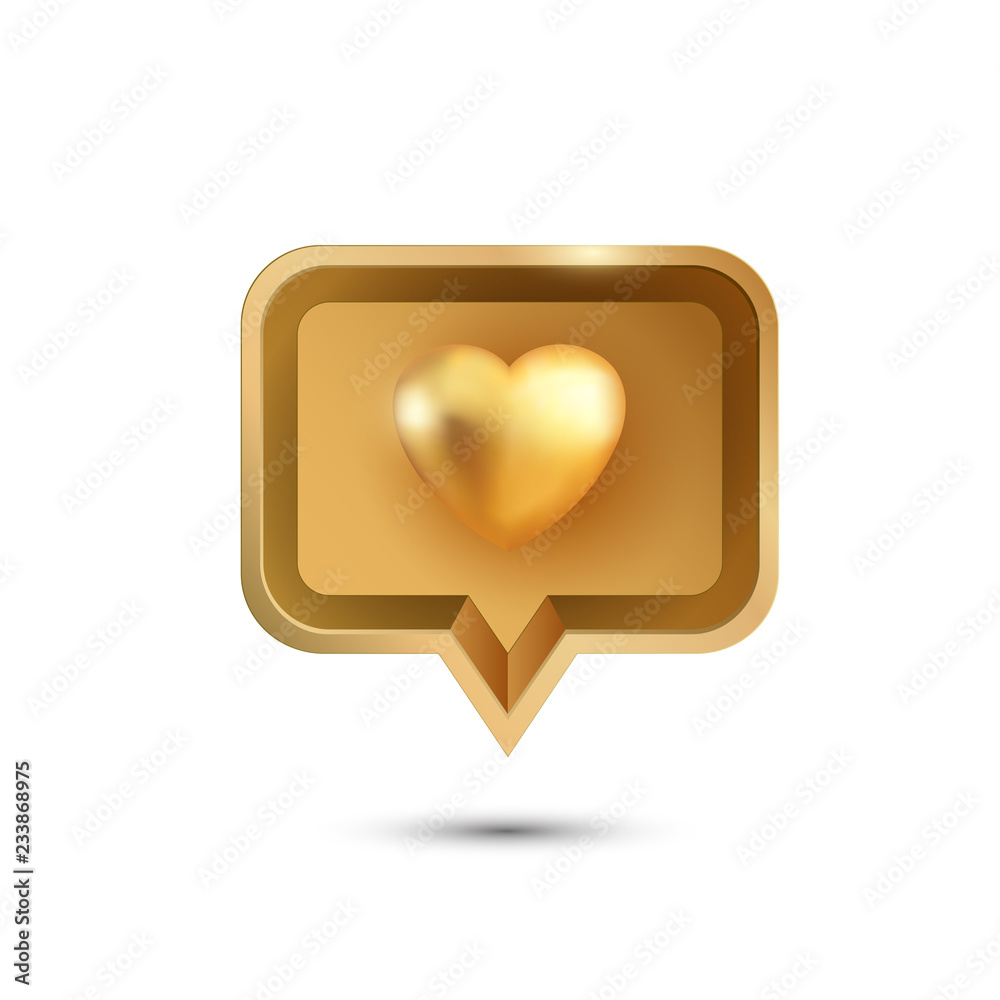 3d heart icon. Vector illustration.