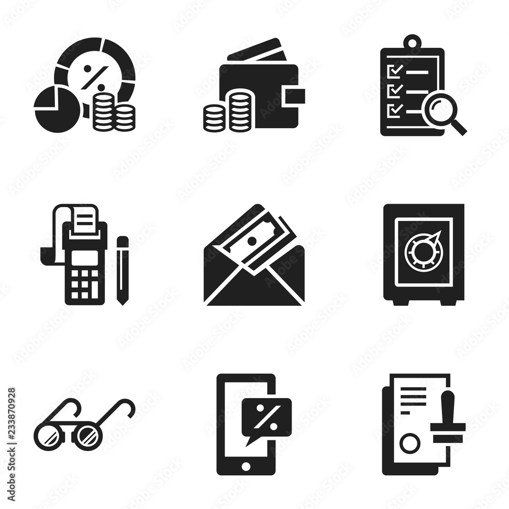 Money finance icon set. Simple set of 9 money finance vector icons for web design isolated on white background Money finance icon set. Simple set of 9 money finance vector icons for web design isolated on white background