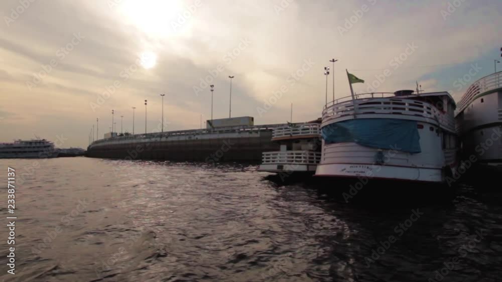 Port of Manaus with boats Port of Manaus with boats