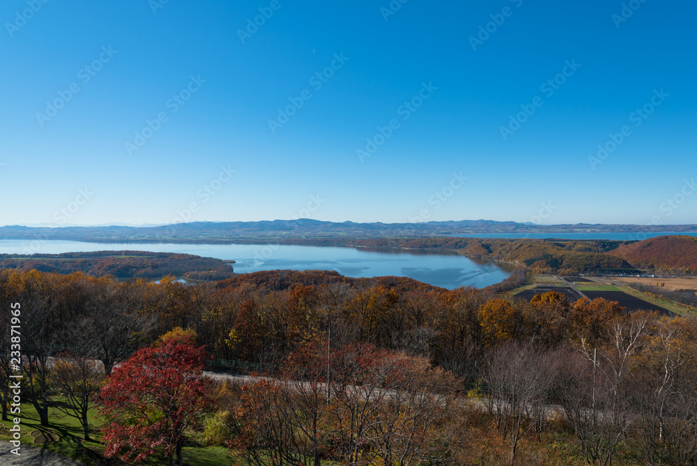 北海道 網走市天都山からの秋の展望