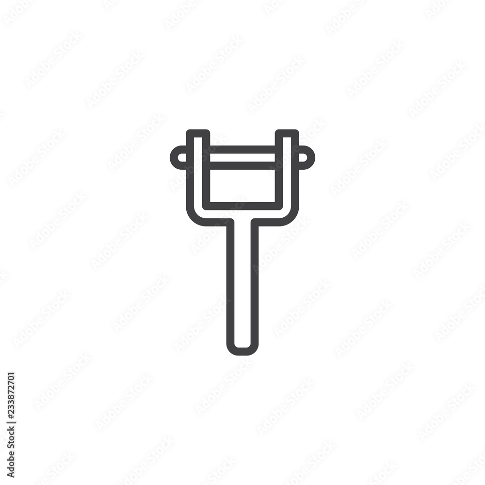 Potato peeler outline icon. linear style sign for mobile concept and web design. Vegetable peeler simple line vector icon. Symbol, logo illustration. Pixel perfect vector graphics Potato peeler outline icon. linear style sign for mobile concept and web design. Vegetable peeler simple line vector icon. Symbol, logo illustration. Pixel perfect vector graphics