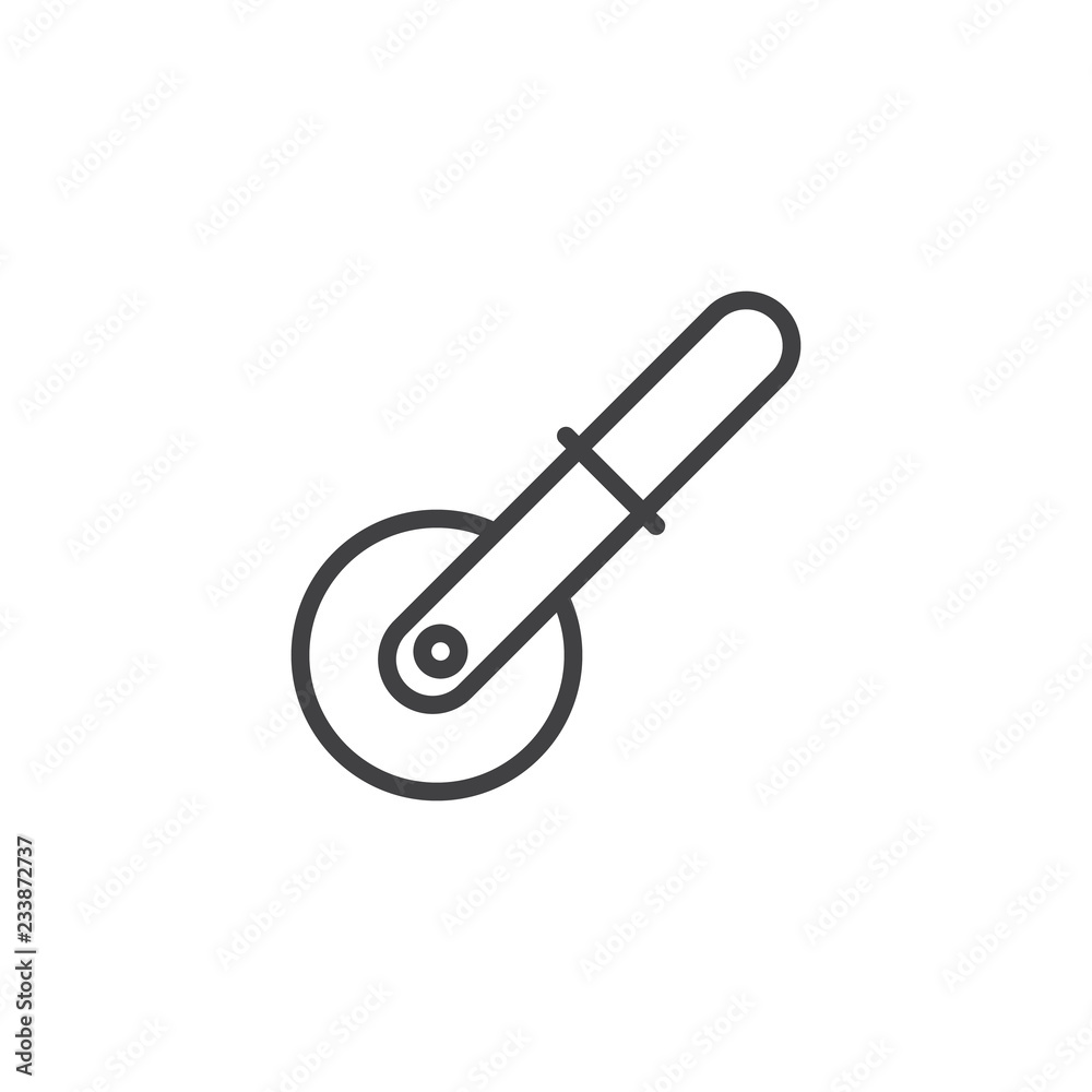 Pizza cutter outline icon. linear style sign for mobile concept and web design. Pizza knife simple line vector icon. Symbol, logo illustration. Pixel perfect vector graphics Pizza cutter outline icon. linear style sign for mobile concept and web design. Pizza knife simple line vector icon. Symbol, logo illustration. Pixel perfect vector graphics