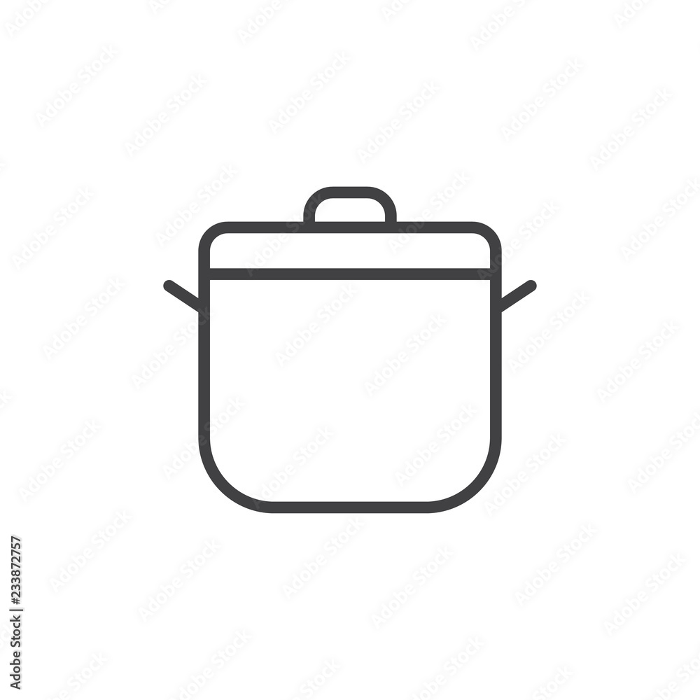 Saucepan outline icon. linear style sign for mobile concept and web design. Kitchen pot simple line vector icon. Symbol, logo illustration. Pixel perfect vector graphics Saucepan outline icon. linear style sign for mobile concept and web design. Kitchen pot simple line vector icon. Symbol, logo illustration. Pixel perfect vector graphics