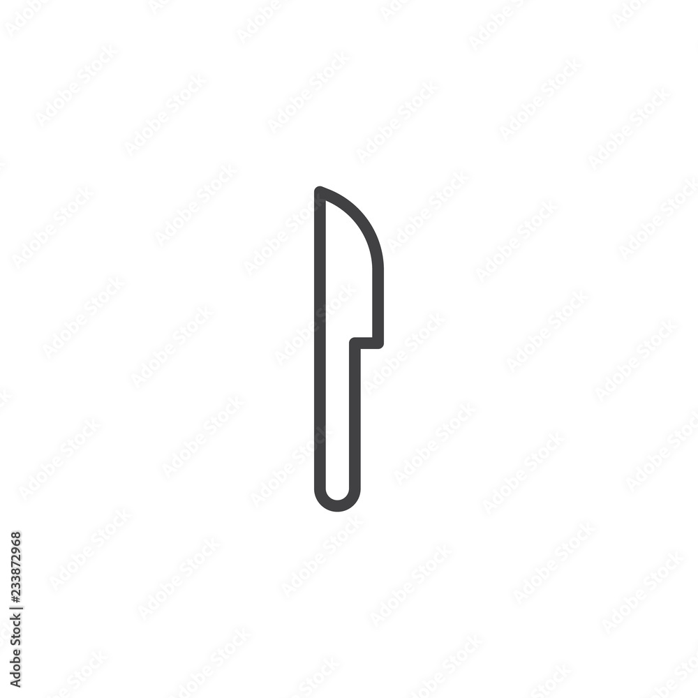 Table Knife outline icon. linear style sign for mobile concept and web design. kitchen utensil simple line vector icon. Symbol, logo illustration. Pixel perfect vector graphics