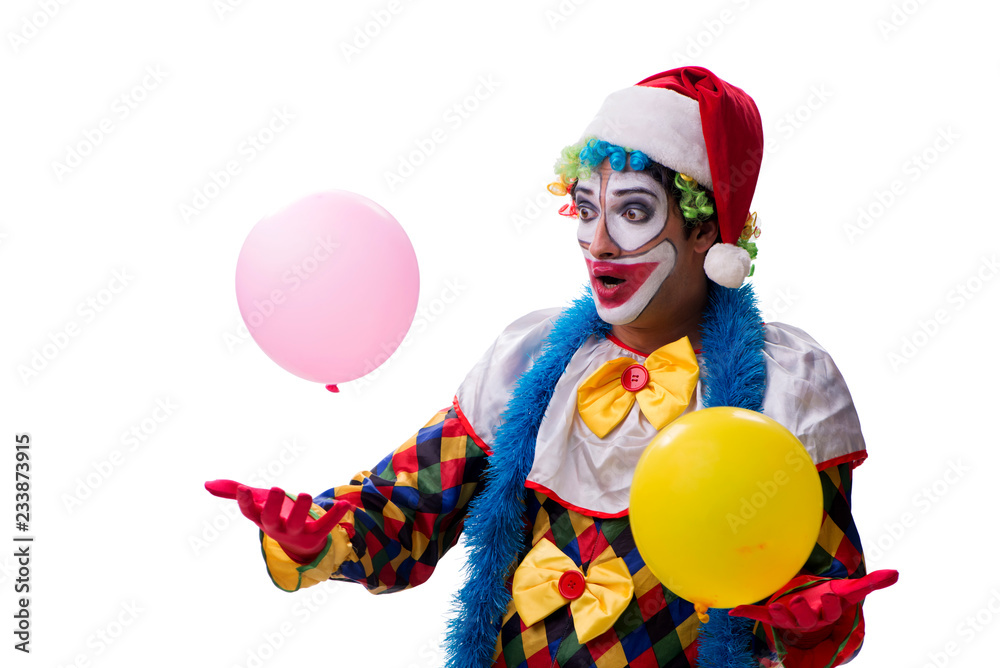 Young funny clown comedian isolated on white Young funny clown comedian isolated on white