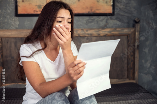 frustrated girl and documents