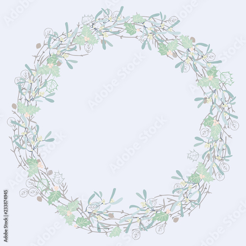 Wallpaper Mural Holly wreath, invitation template Torontodigital.ca
