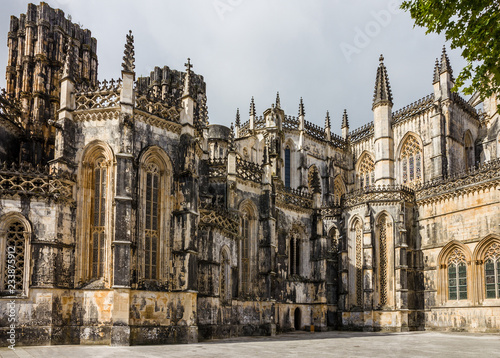 Bathalha  Portugal. Ancient Catholic monastery church view.