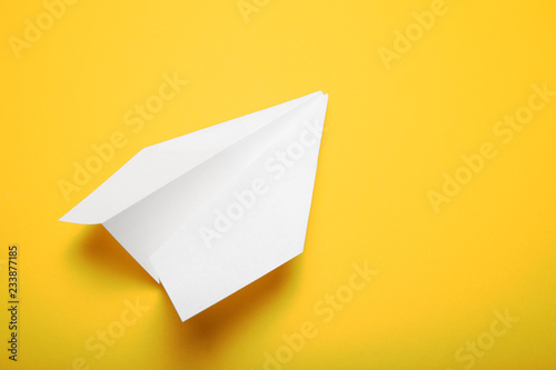 Business chat concept, white paper airplane.