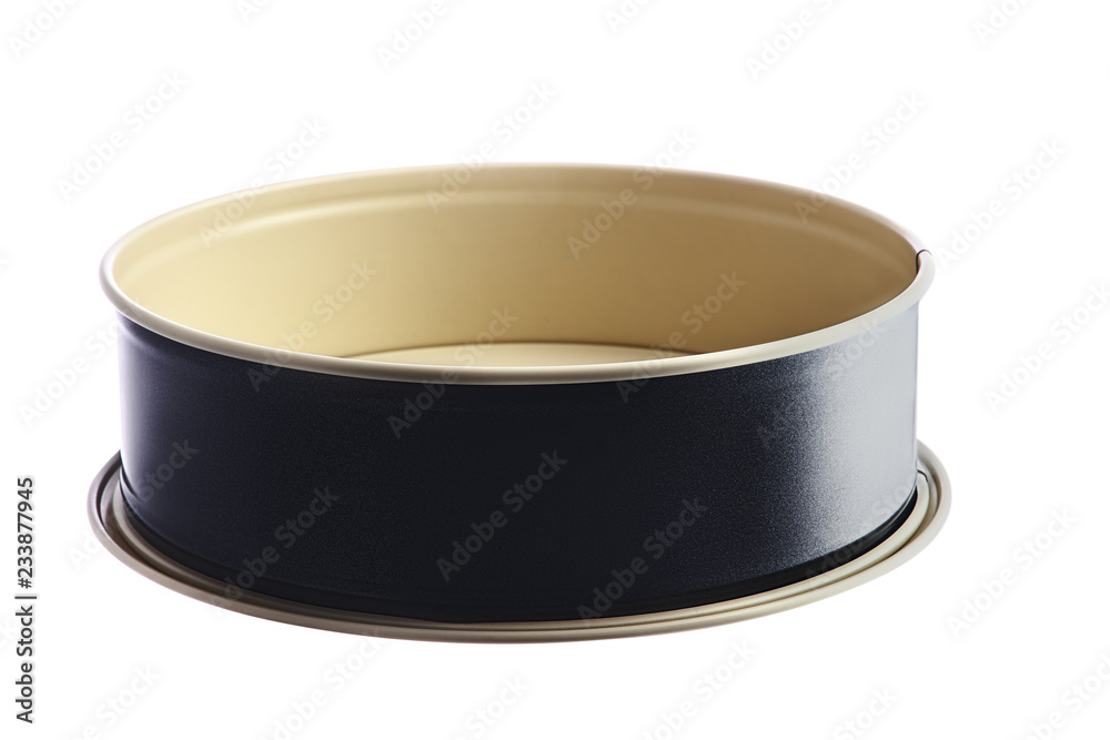 Baking tray for cheesecake, cake or bread isolated on white background Baking tray for cheesecake, cake or bread isolated on white background