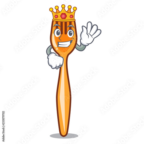 King plastic fork on cartoon image funny