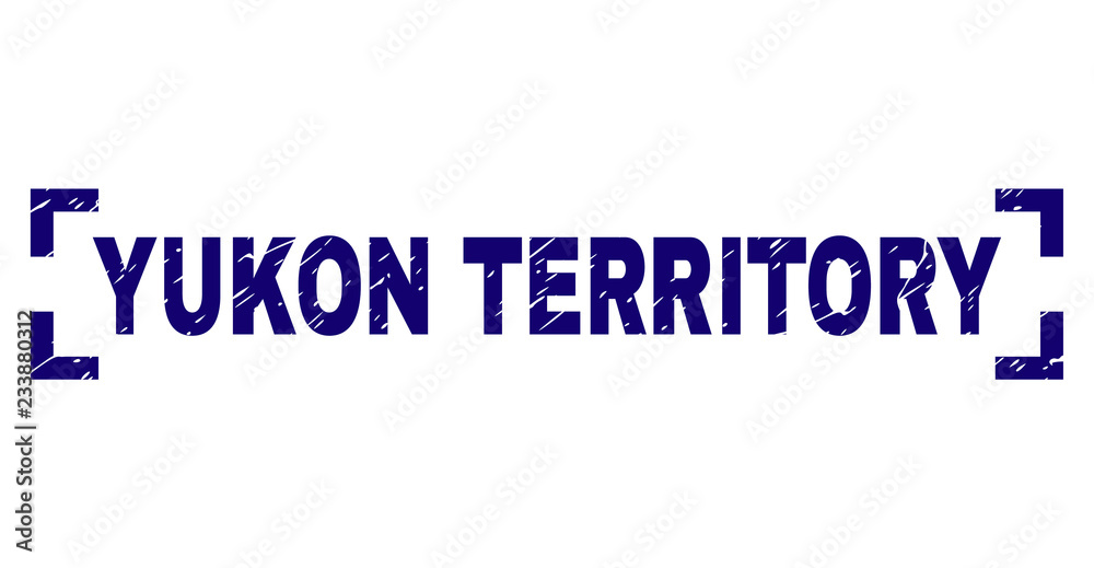 YUKON TERRITORY text seal print with corroded effect. Text tag is placed inside corners. Blue vector rubber print of YUKON TERRITORY with dust texture. YUKON TERRITORY text seal print with corroded effect. Text tag is placed inside corners. Blue vector rubber print of YUKON TERRITORY with dust texture.