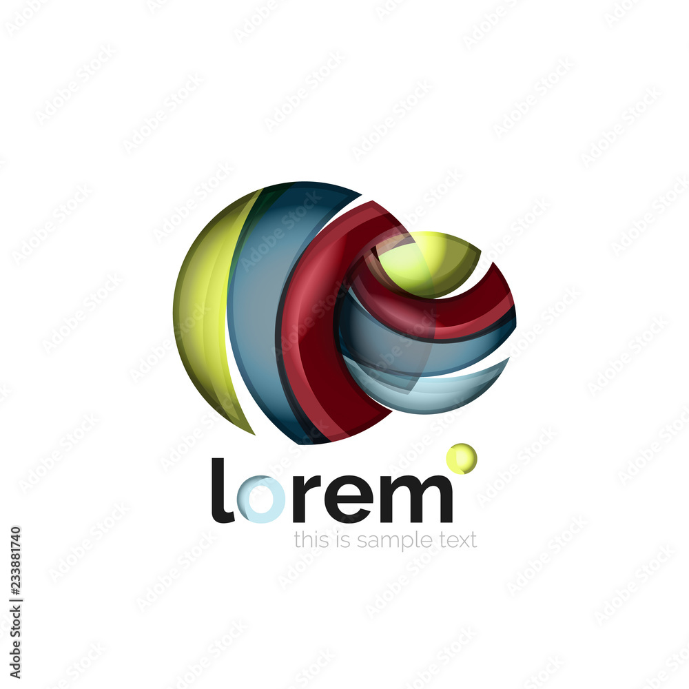 Geometric abstract business icon template, smooth shape Geometric abstract business icon template, smooth shape