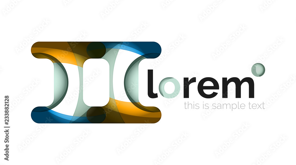 Abstract geometric design logo made of flowing elements Abstract geometric design logo made of flowing elements