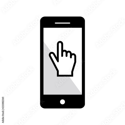 スマートフォンと手のイラスト