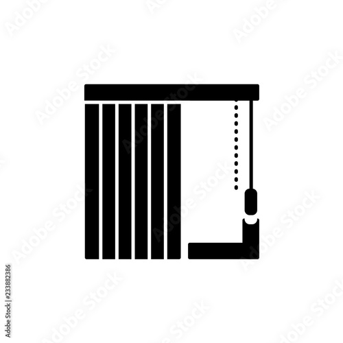 Vector illustration of vertical blinds. Flat icon of window shades & jalousie. Isolated object