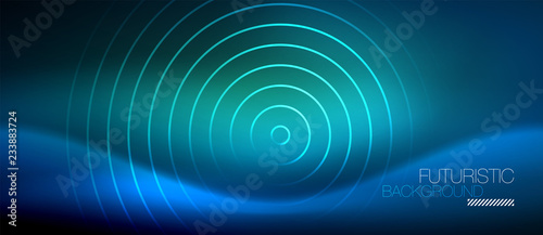 Neon glowing circles background