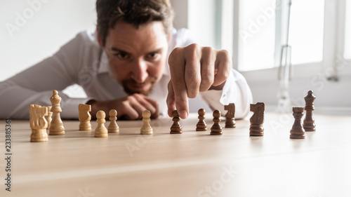 Businessman creating business strategy photo