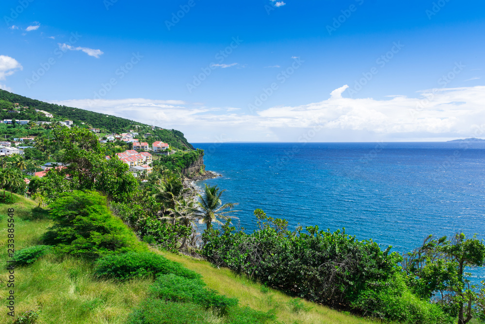 Caribbean sea view at Trois Rivieres, Basse-Terre, Guadeloupe