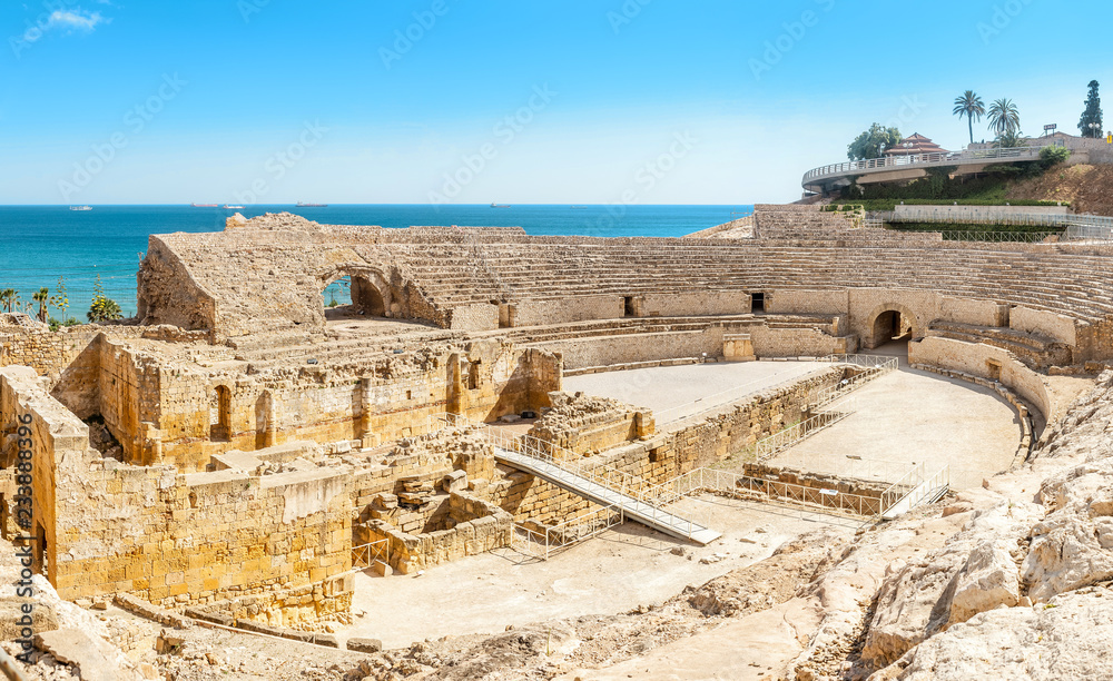 Roman amphitheater Coliseum in Tarragona, Spain