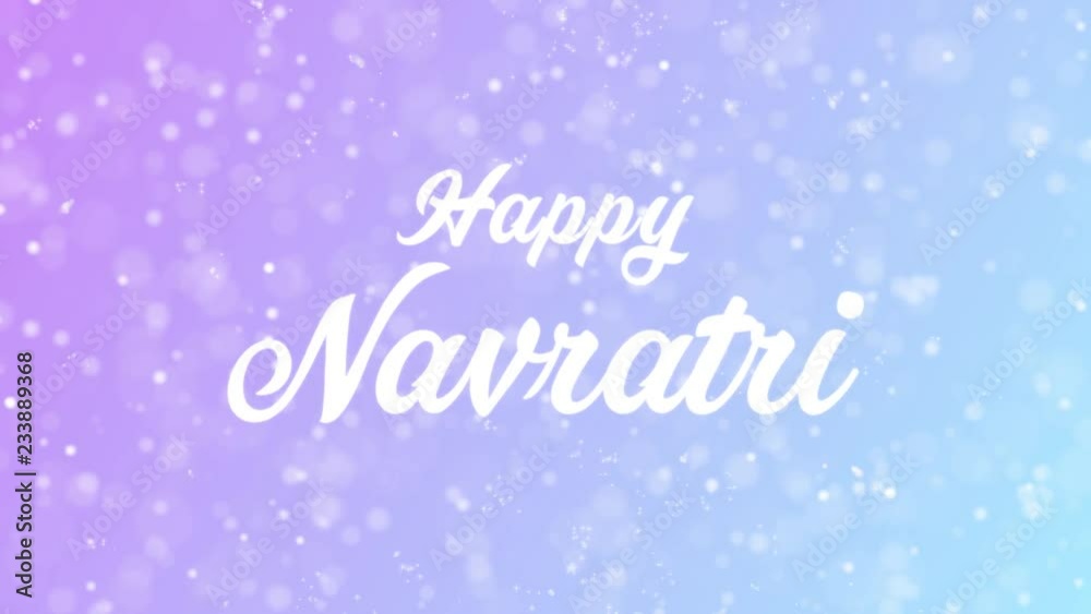 Happy Navratri Greeting card text with beautiful snow and stars particles background for celebration, wishes, events, messages, holidays, festival. Happy Navratri Greeting card text with beautiful snow and stars particles background for celebration, wishes, events, messages, holidays, festival.