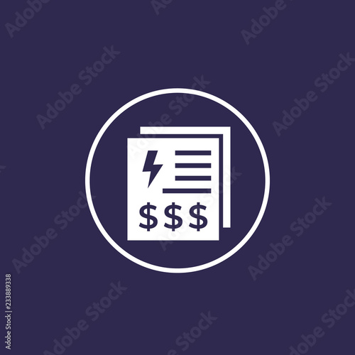 electricity utility bill icon in circle