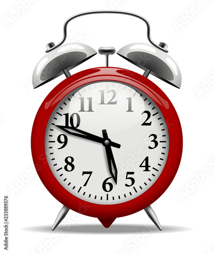Red retro alarm clock