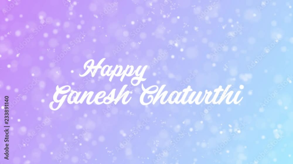 Happy Ganesh Chaturthi Greeting card text with beautiful snow and stars particles background for celebration, wishes, events, messages, holidays, festival. Happy Ganesh Chaturthi Greeting card text with beautiful snow and stars particles background for celebration, wishes, events, messages, holidays, festival.
