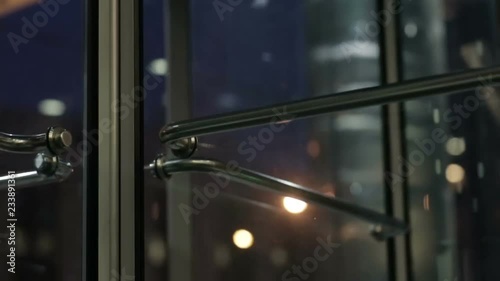 Glass door business center rotates