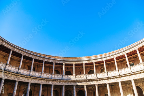 Arena In palace of Carlos 5 in Alhambra complex in Granada , Spain photo