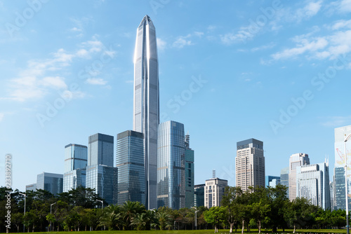 Photography Architectural landscape of commercial building in central town