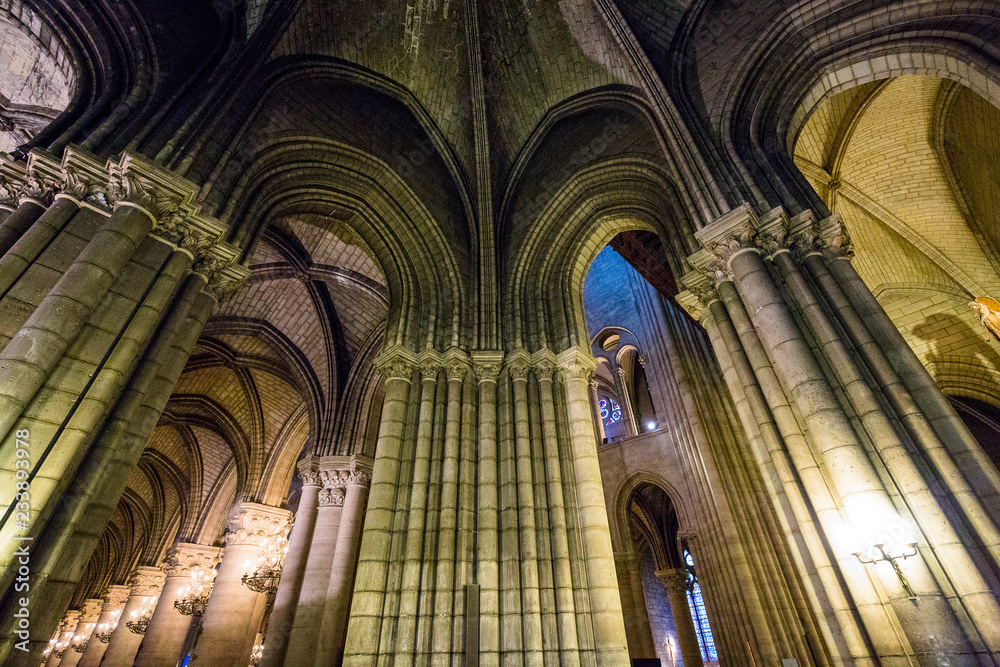 Inside of the Notre Dame de Paris Cathedral, France. Inside of the Notre Dame de Paris Cathedral, France.