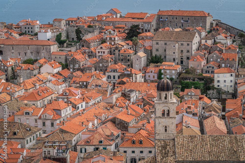 View of the old houses in Dubrovnik