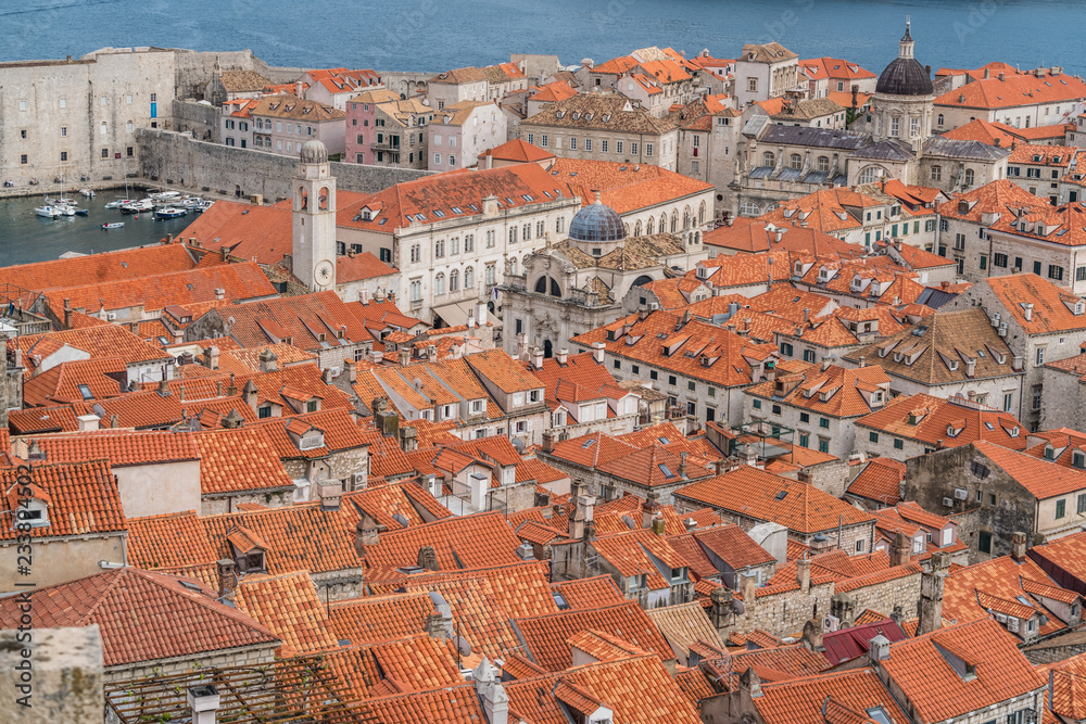View of the old houses in Dubrovnik