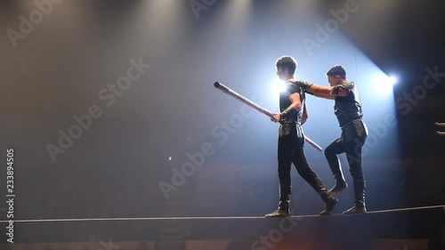 Tightrope walkers at the circus