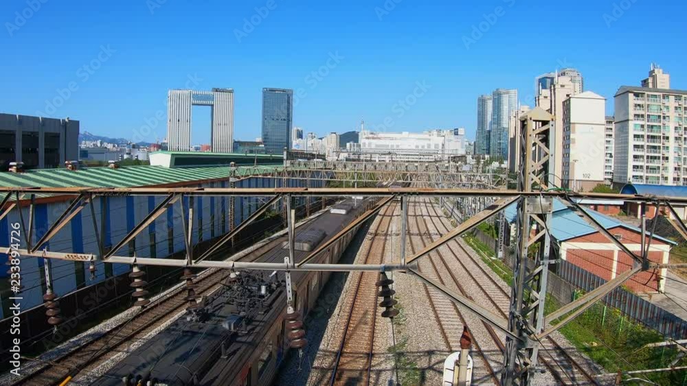 Seoul Subway KTX train traffic in Seoul City,South Korea. Seoul Subway KTX train traffic in Seoul City,South Korea.