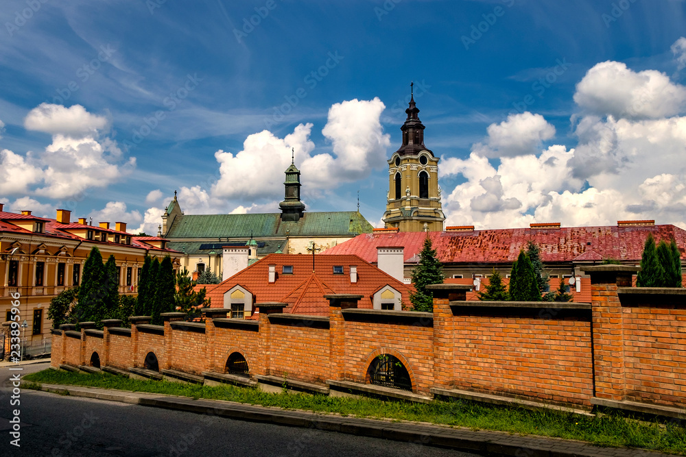  Roman Catholic cathedral, the main church of the Archdiocese of Przemysl, located at the Cathedral Square in the Old Town. Przemysl, Poland. 29-07-2016 - obrazy, fototapety, plakaty 