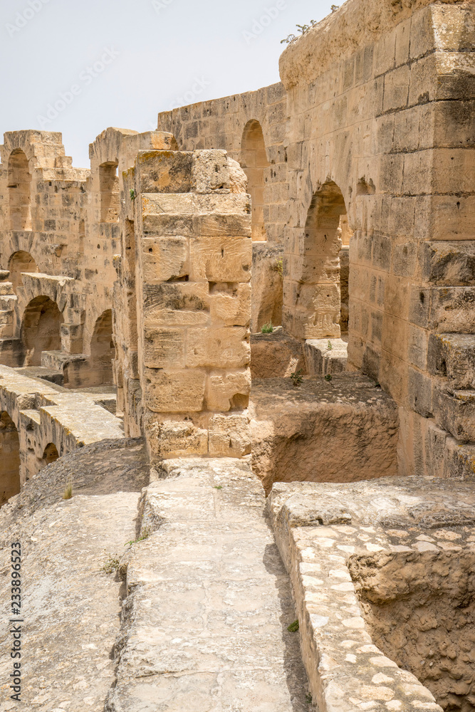 Remains of Roman amphitheater in El Djem Tunisia Remains of Roman amphitheater in El Djem Tunisia