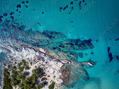 Beautiful rocky coastline aerial view