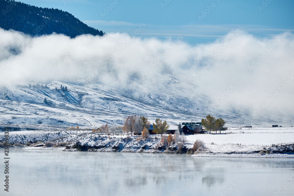 Winter landscape with Wolford Mountain Reservoir