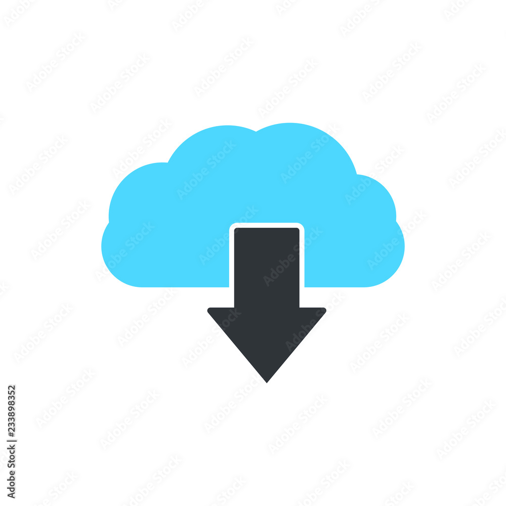 Cloud download vector icon