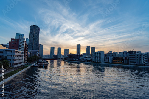 夕焼けの朝潮運河 東京都中央区月島